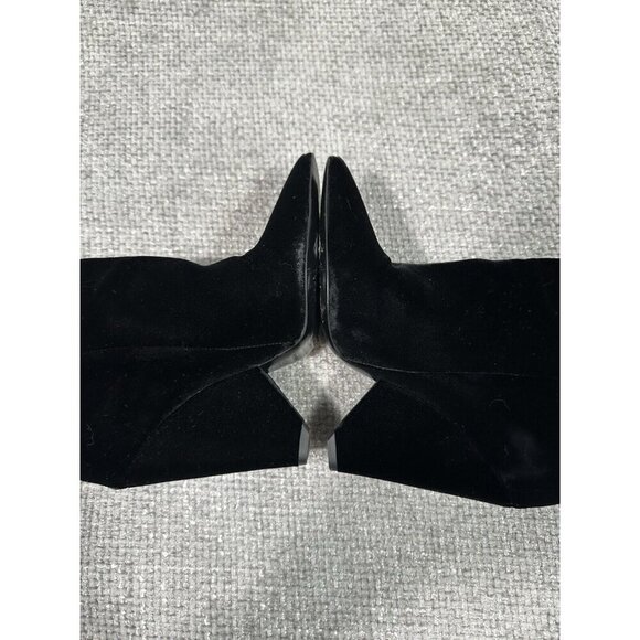 Saint Laurent Boots Women 35.5 US‎ 5.5 Black Velvet Niki Knee High Designer - Picture 12 of 16